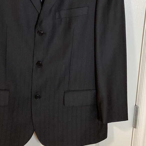 Carlo Monza Couture Men's Suit Blazer Jacket Single Breasted Size 44 Chest Black - Picture 2 of 9